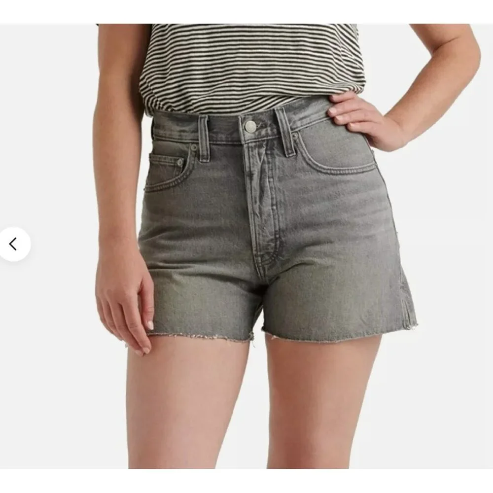 Lucky Brand Women’s Denim Jean Traveler Shorts Sz 0 Gray/Black Distress Frayed - Picture 12 of 14